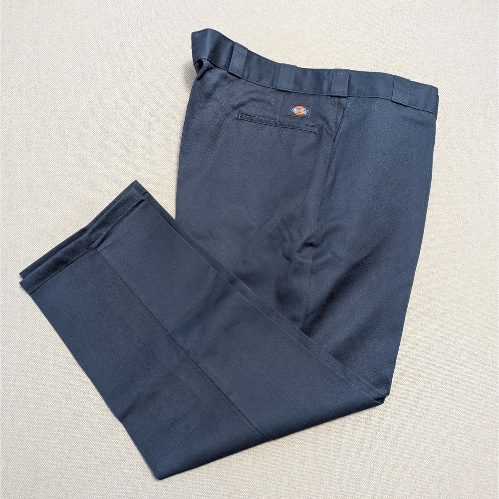 Dickies 874 Work Pants Men's Navy Blue 48x30 Durable Workwear Easy Care Uniform